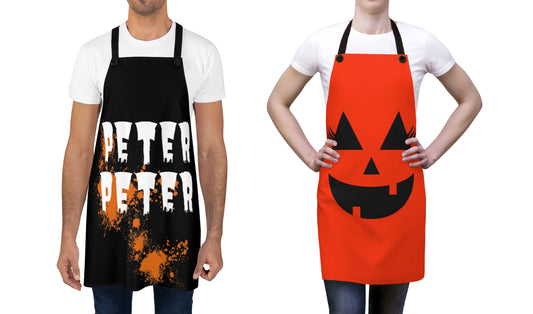 Funny Peter Peter Pumpkin Eater Couple Halloween Aprons