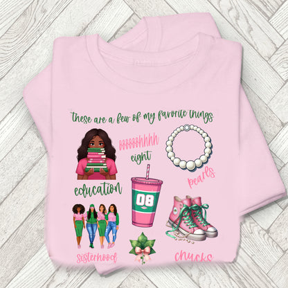 AKA Pink and Green Favorite Things Sorority Women's Sweatshirt