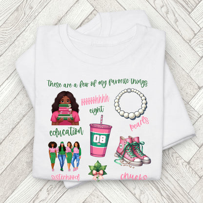 AKA Pink and Green Favorite Things Sorority Women's Sweatshirt