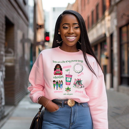AKA Pink and Green Favorite Things Sorority Women's Sweatshirt