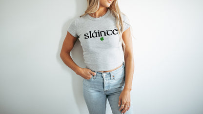 Slainte St. Patricks Day Crop Top Women