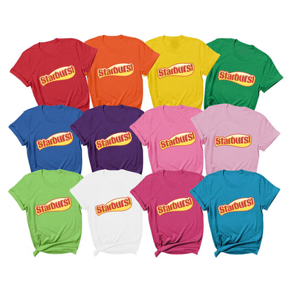 Starburst Inspired Candy Unisex Tee for Halloween Groups and Family