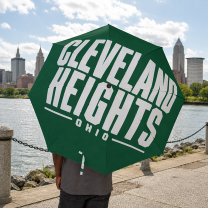 Cleveland Heights Green Logo Foldable Umbrella — Compact Semi-Automatic Rain Shield