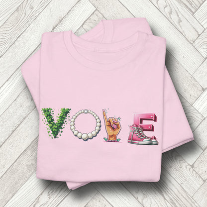 Vote Pink and Green Kamala Harris Presidential Election Shirt 2024